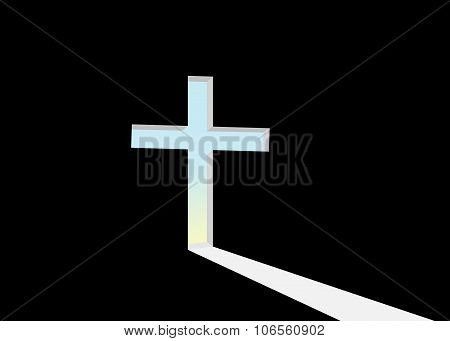 cross-shaped window.