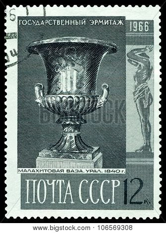 Stamp. Malachite Vase.