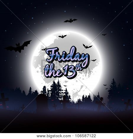 Friday The 13Th Message Design Background. Vector Illustration