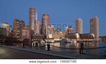 Boston Skyline At Dawn