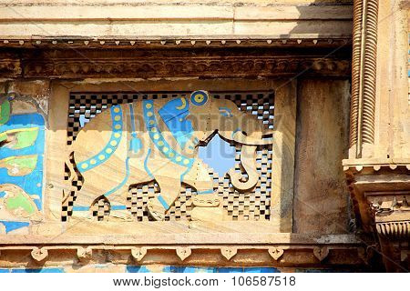 Elephant On Window Pane