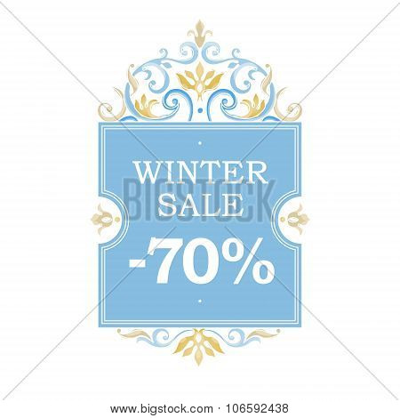 Winter Vector Sale -70% Discount Banner.