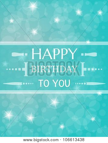 Birthday Card With Shinning Stars