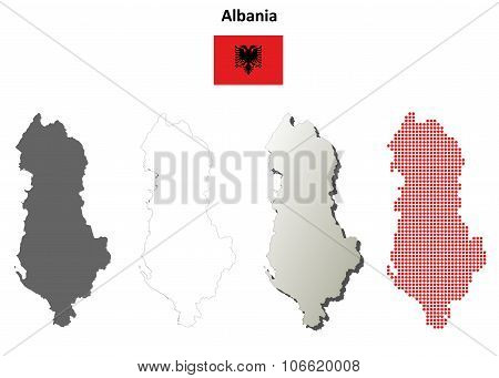 Albania outline map set