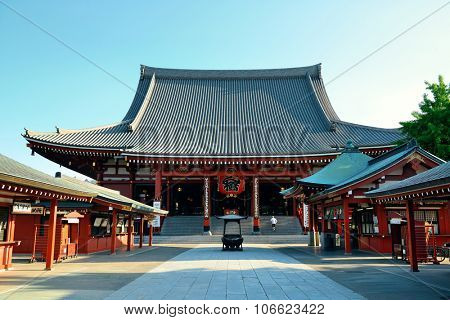 TOKYO, JAPAN - MAY 15: Historical architecture in temple on May 15, 2013 in Tokyo. Sensoji Temple, founded in 645 CE, making it the oldest temple in Tokyo.