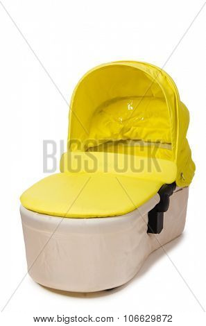 Baby carrycot isolated on white