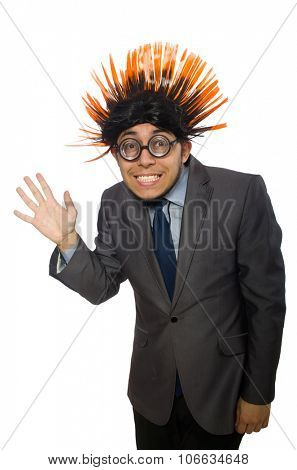 Funny man with mohawk hairstyle