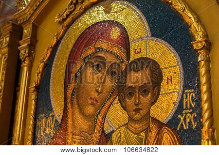 Interior Of Dormition - Assumption Cathedral. Built in 1559 - 1585 in the Trinity Lavra of St. Sergi