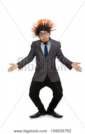 Funny man with mohawk hairstyle