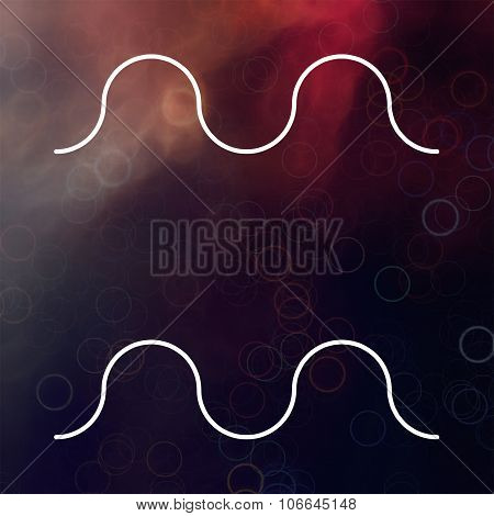 Zodiac Signs. Aquarius. White Thin Line Astrological Symbols On Blurry Colorful Background.