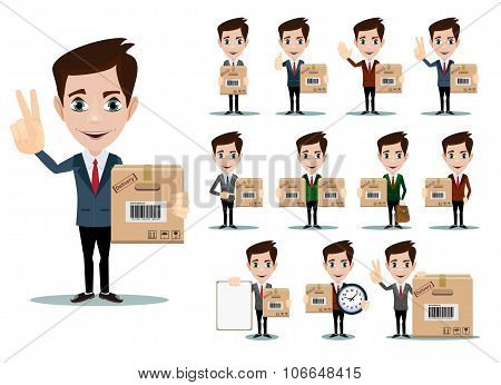 Delivery men vector flat illustration