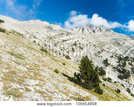 view of the peak mytikas and surrounding peaks, greece