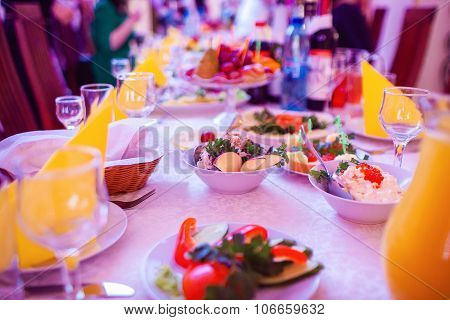 Table Set For An Event Party