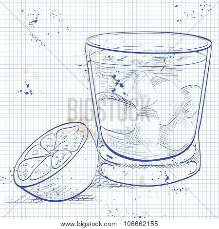 Alcoholic Cocktail Godmother on a notebook page