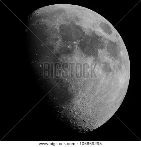 Black And White Gibbous Moon