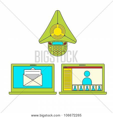 Project management communication ways icons