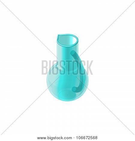 Isometric isolated blue glass pitcher