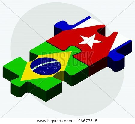 Brazil And Cuba Flags