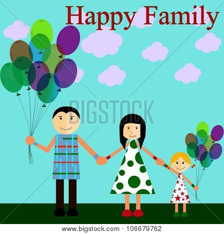 Happy Family In The Park