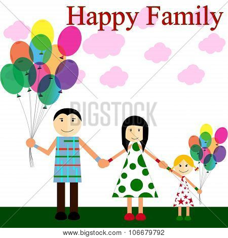 Happy Family In The Park