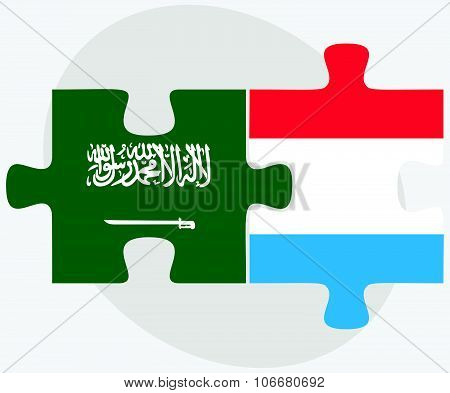 Saudi Arabia And Luxembourg Flags