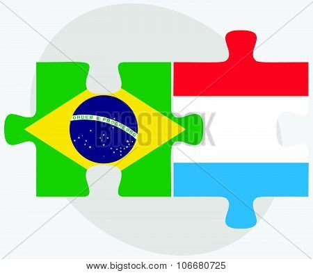 Brazil And Luxembourg Flags