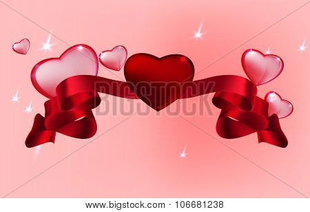 Banner hearts background