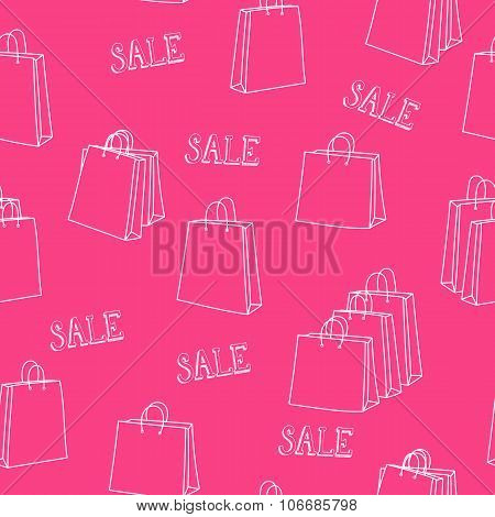 Sale Shopping Bags Seamless Pattern