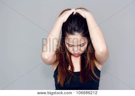 Thai Lady Sexy Action Hold Her Head