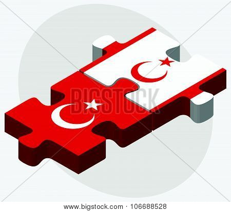 Turkey And Turkish Republic Of North Cyprus Flags