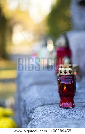 Candless in the cemetery