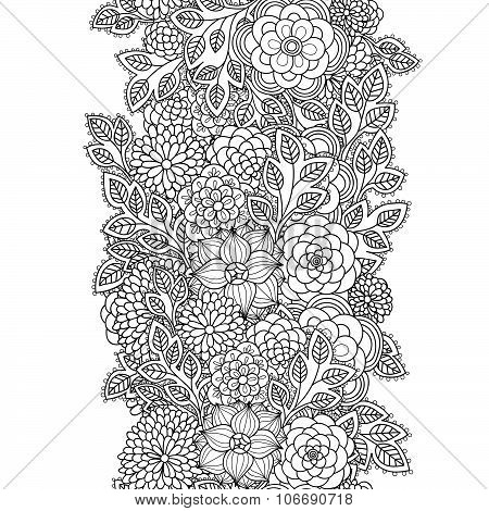 Floral endless border