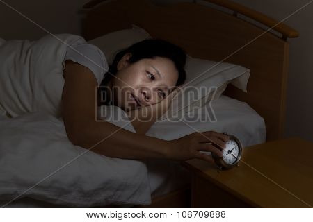 Mature Woman Restless At Night Time