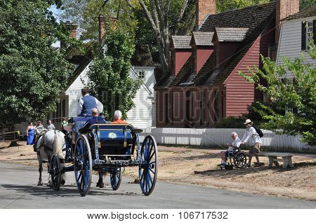 Horse-drawn carriage rides in Williamsburg, Virginia