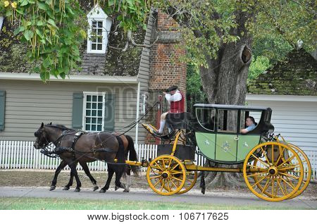 Horse-drawn carriage rides in Williamsburg, Virginia