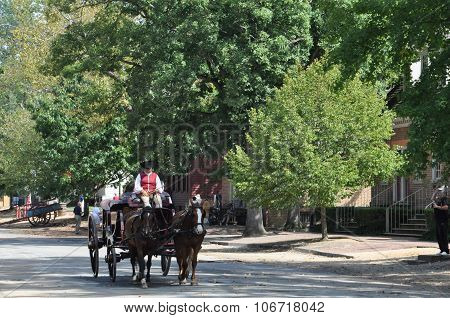 Horse-drawn carriage rides in Williamsburg, Virginia