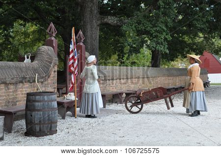 WILLIAMSBURG, VA - SEP 6: Colonial Williamsburg in Virginia, as seen on Sep 6, 2015. Colonial Williamsburg is a living-history museum with exhibits of restored or re-created buildings.