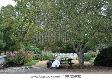 WILLIAMSBURG, VA - SEP 6: Colonial Williamsburg in Virginia, as seen on Sep 6, 2015. Colonial Williamsburg is a living-history museum with exhibits of restored or re-created buildings.