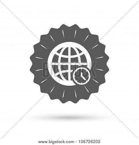 World time sign icon. Universal time symbol.