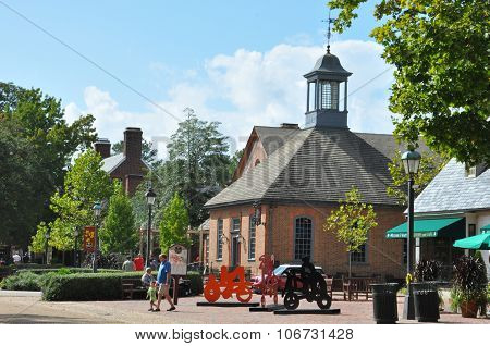Merchants Square in Colonial Williamsburg, Virginia