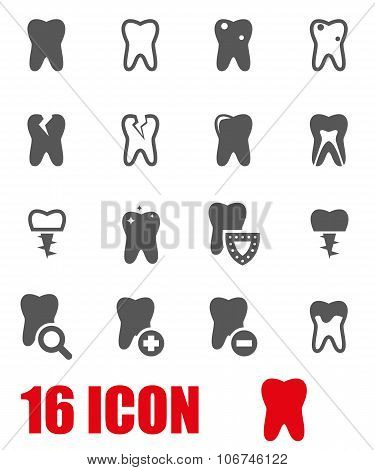Vector Grey Teeth Icon Set