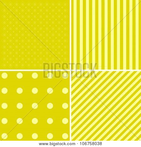 Vector Set Of 4 Retro Background Patterns