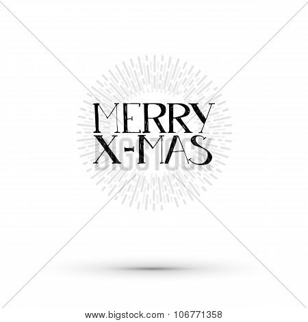 Merry X-mas lettering illustration
