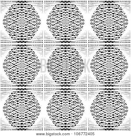 Design Seamless Monochrome Hexagon Geometric Pattern