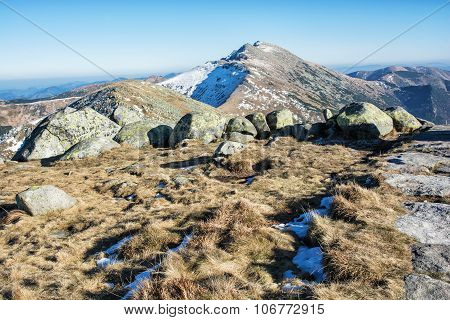 Dumbier Is Highest Peak Of Slovak Mountains Low Tatras, Slovakia, Hiking Theme, Big Stones