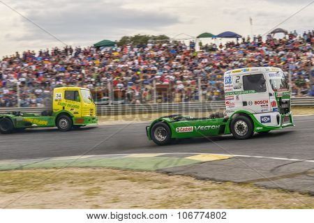 MADRID, SPAIN - OCTOBER 3 2015. XXIX European Truck racing Championship, Jarama circuit.