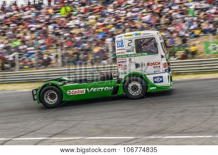 MADRID, SPAIN - OCTOBER 3 2015. XXIX European Truck racing Championship, Jarama circuit.