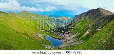 Alpine Lake Brebeneckul On Summer Mountains