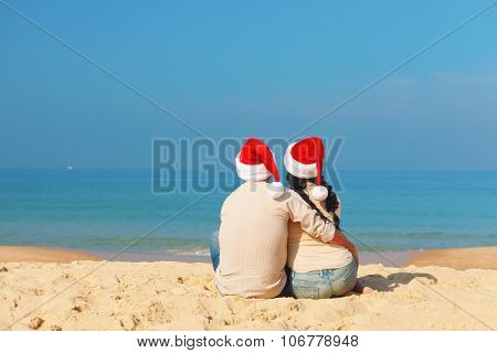 Christmas Couple On A Beach