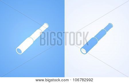 Spyglass In Flat Style